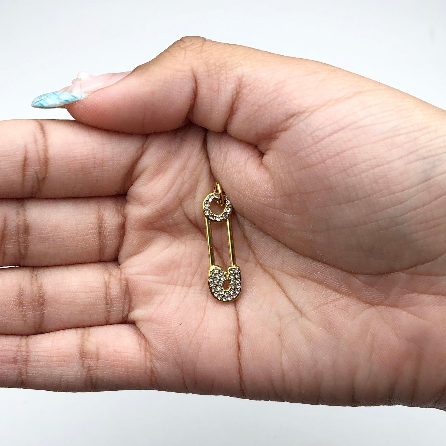 Pavé Safety Pin Pendant