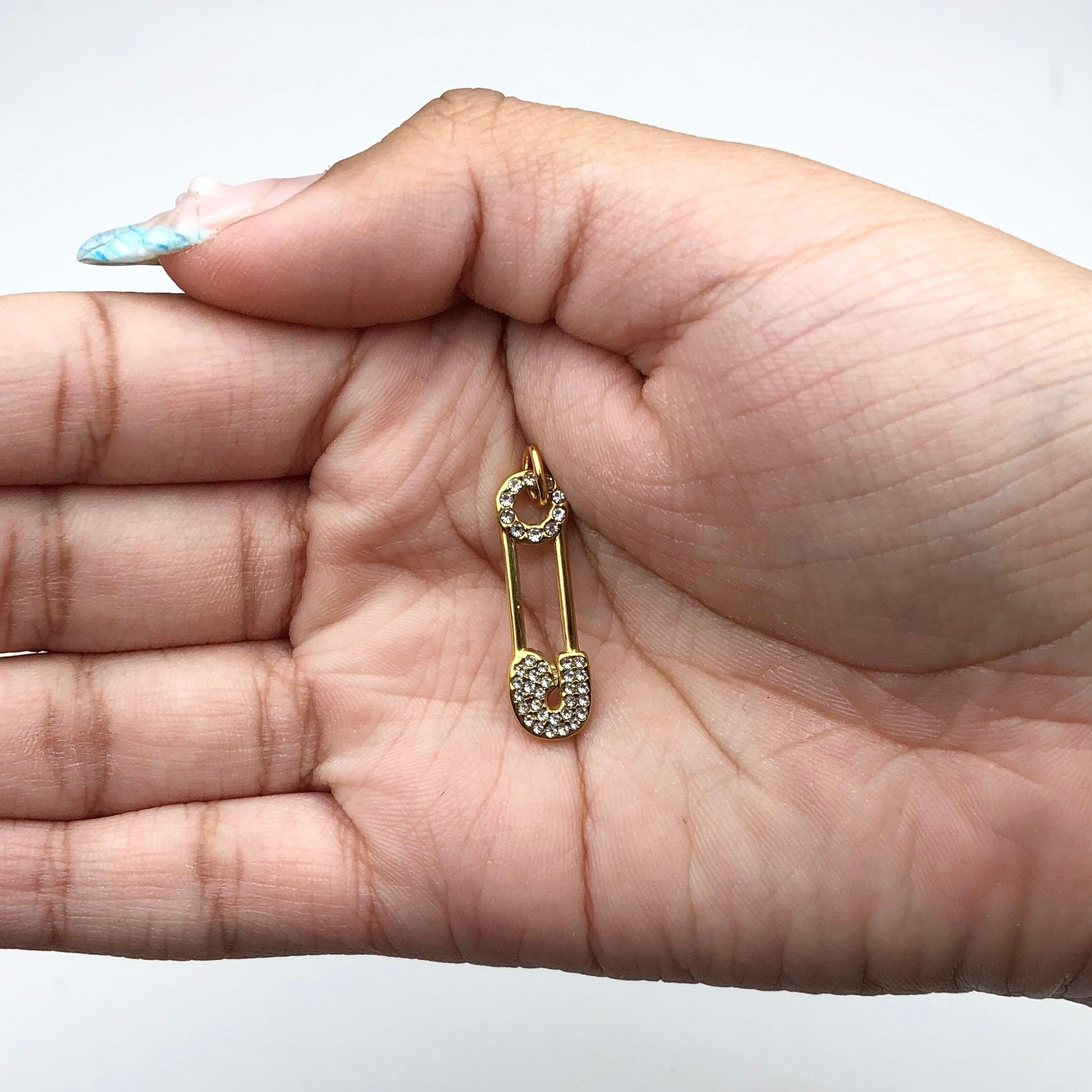 Pavé Safety Pin Pendant