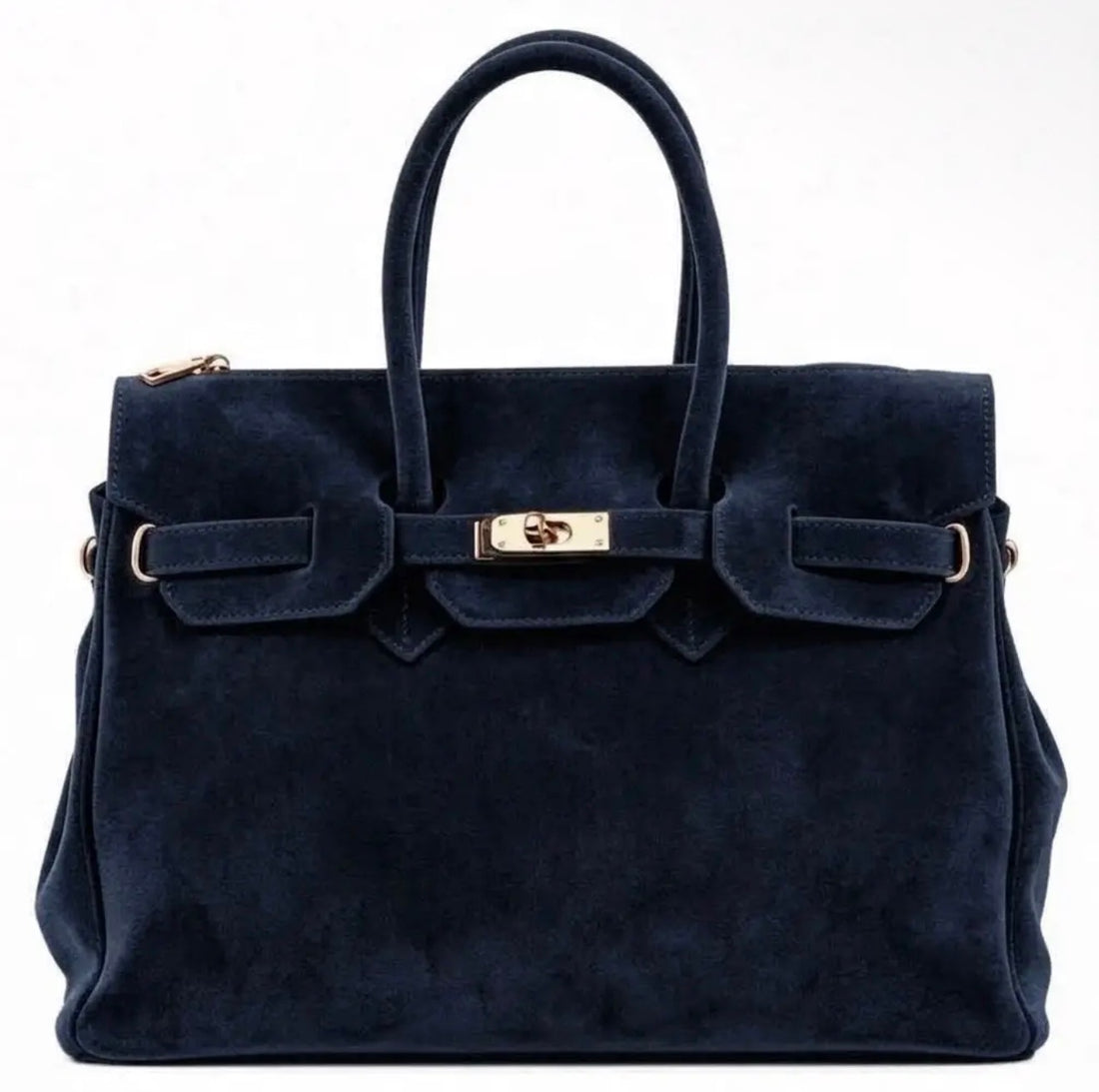 Monica Neptune Blue Natural Suede Handbag