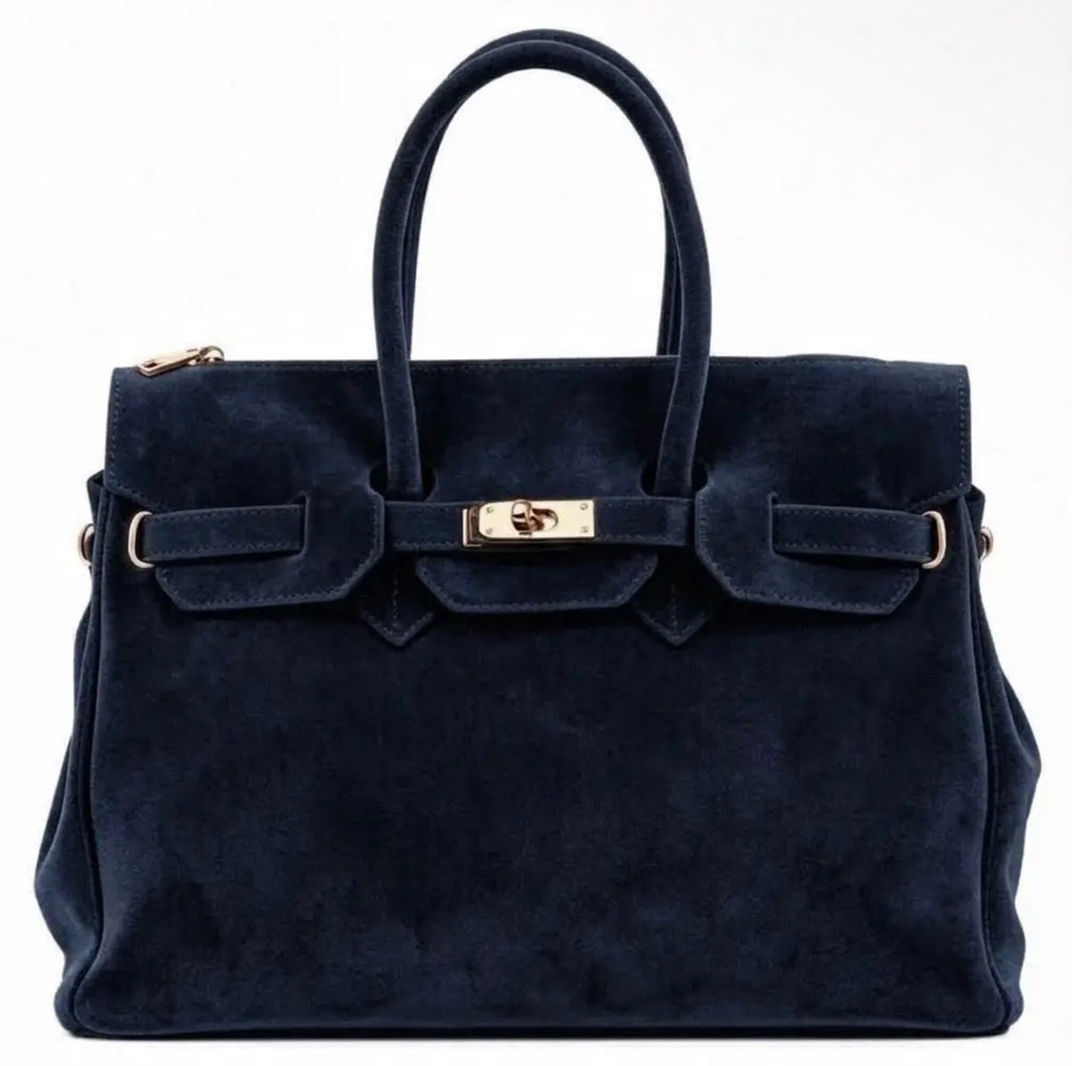 Monica Neptune Blue Natural Suede Handbag