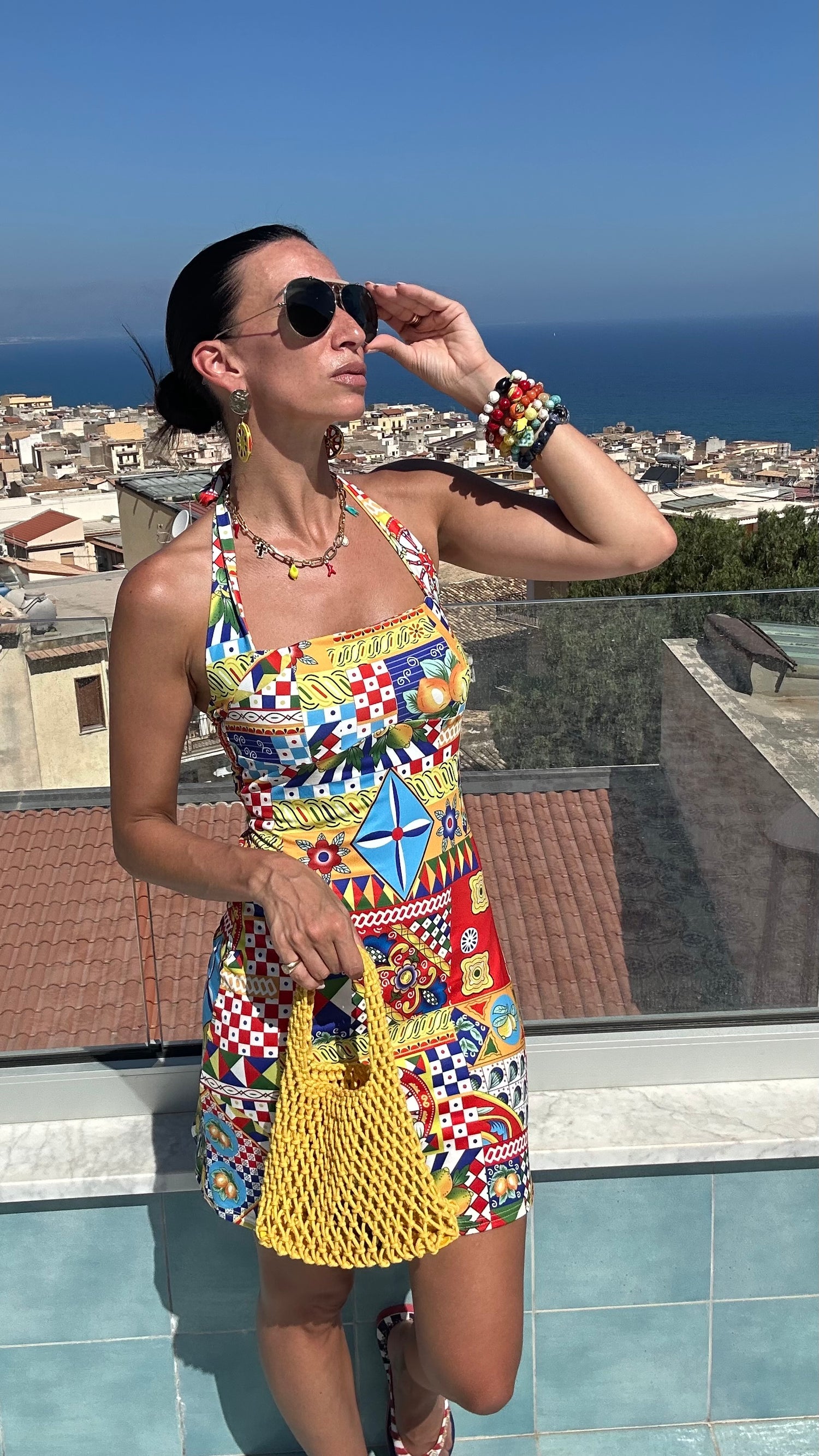 La Siciliana Halter Mini Dress - My Sicilian Love Affair