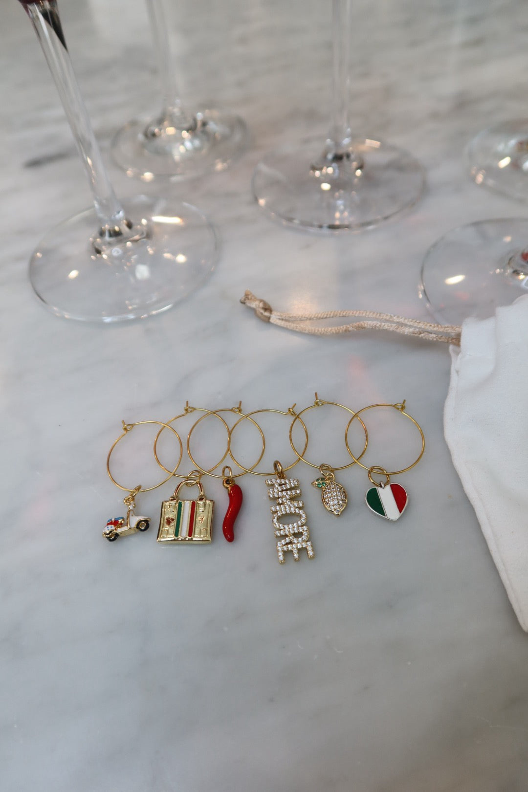 La Dolce Vita Wine Glass Marker ( Set of 6)