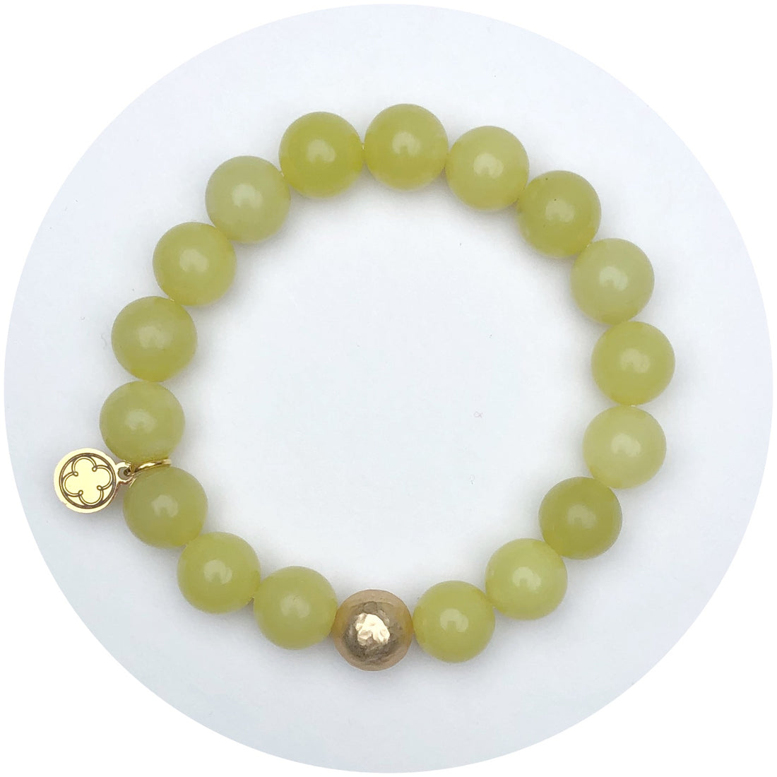 Celery Jade with Hammered Gold Accent