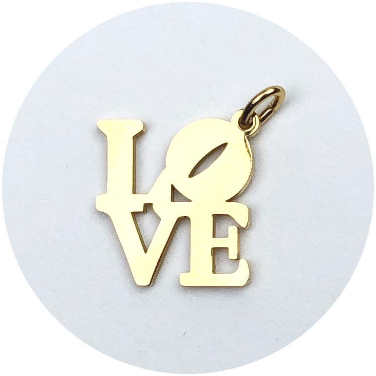 Gold Square Love Pendant