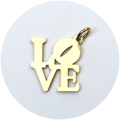 Gold Square Love Pendant