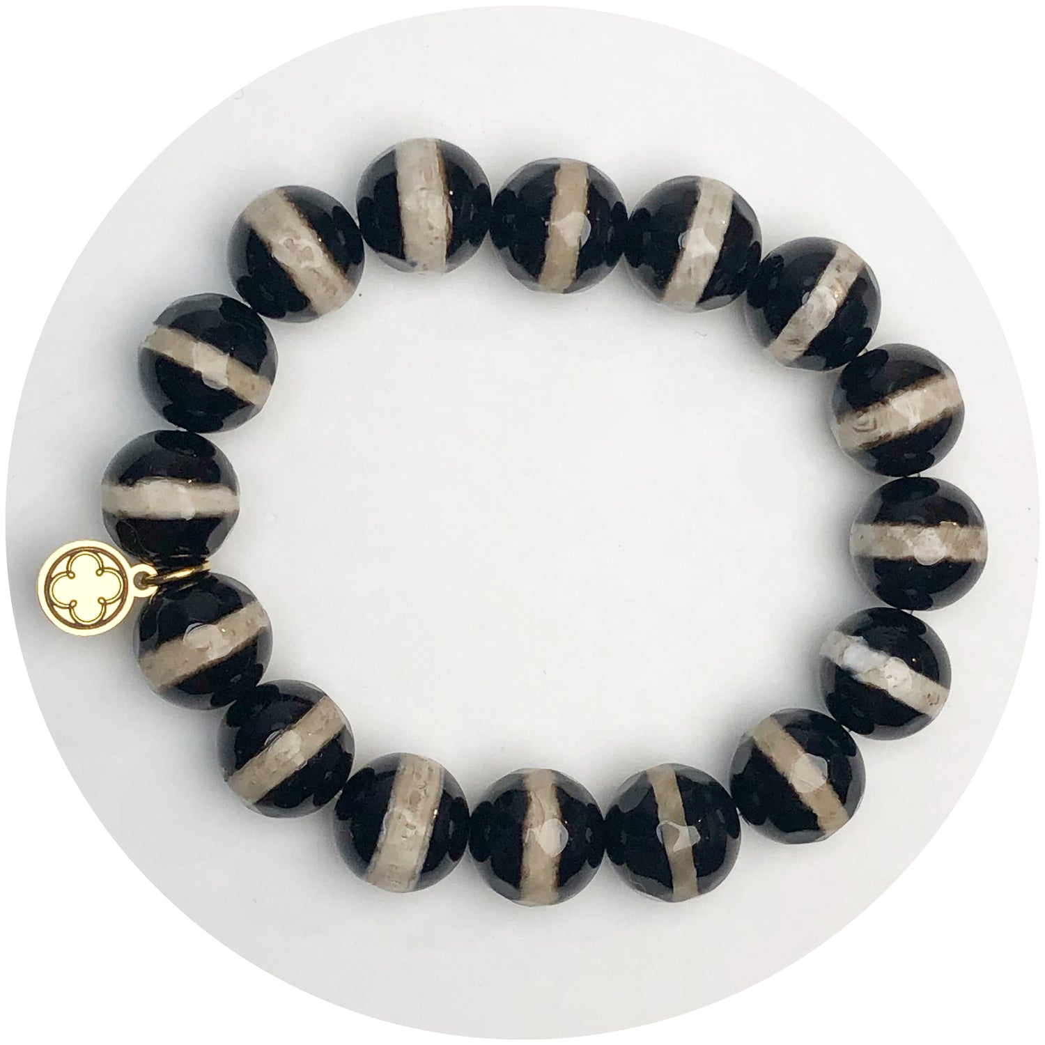 Tibetan Black Zebra Beaded Bracelet
