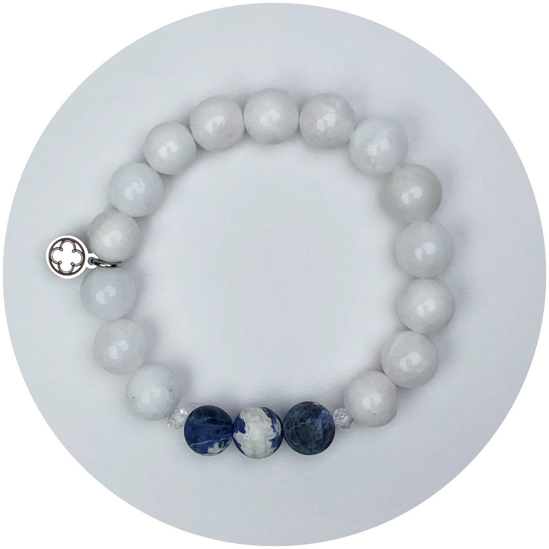 Light Blanche Jade with Blue Arctic Jasper Accent