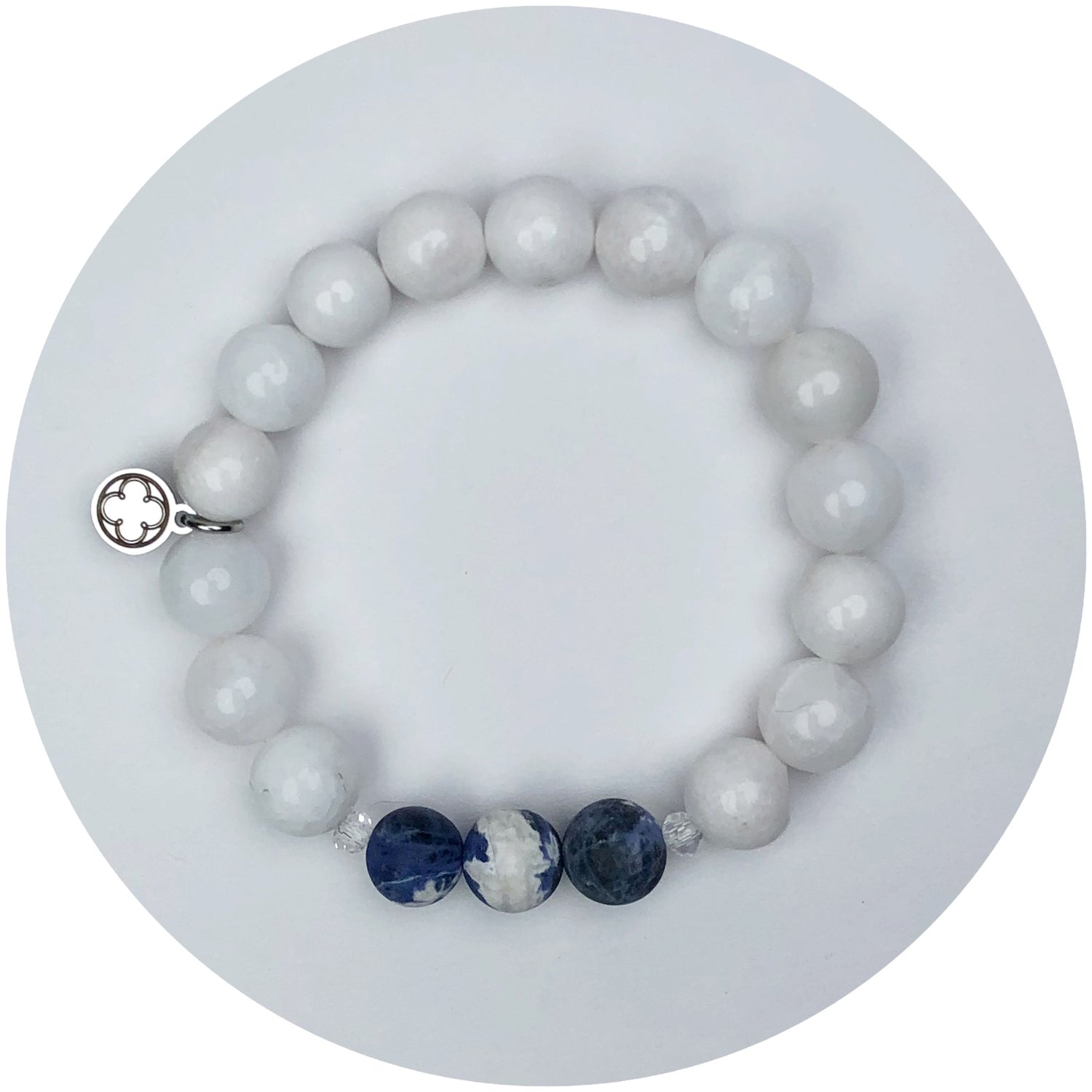 Light Blanche Jade with Blue Arctic Jasper Accent