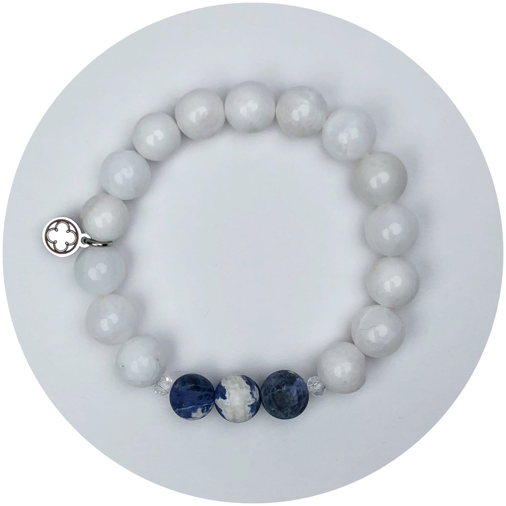 Light Blanche Jade with Blue Arctic Jasper Accent
