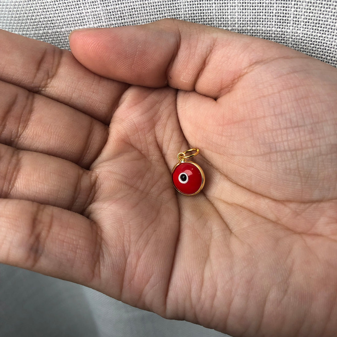 Red Glass Evil Eye Pendant