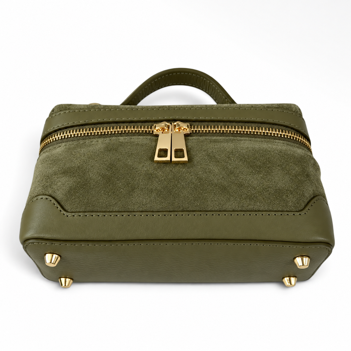Frankie Olive Green Suede Handbag