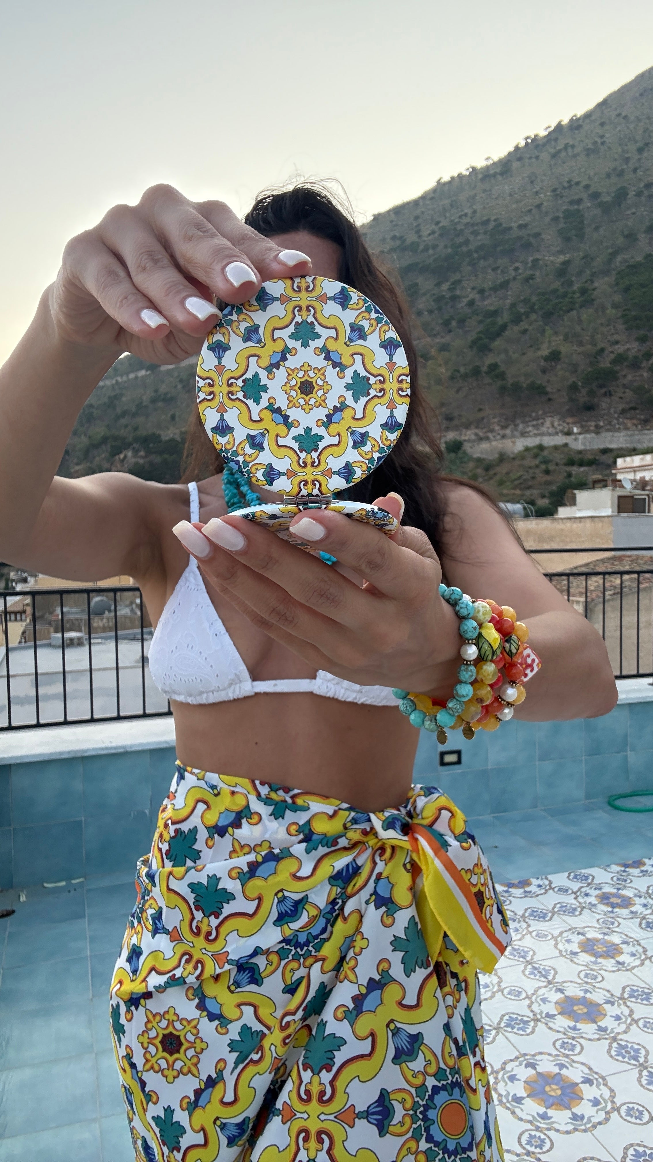 Sicilian Scroll Compact Mirror