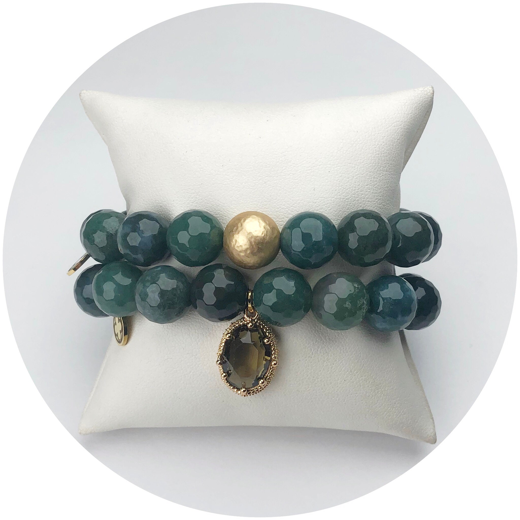 Moss Green Gold Tone Color Stax