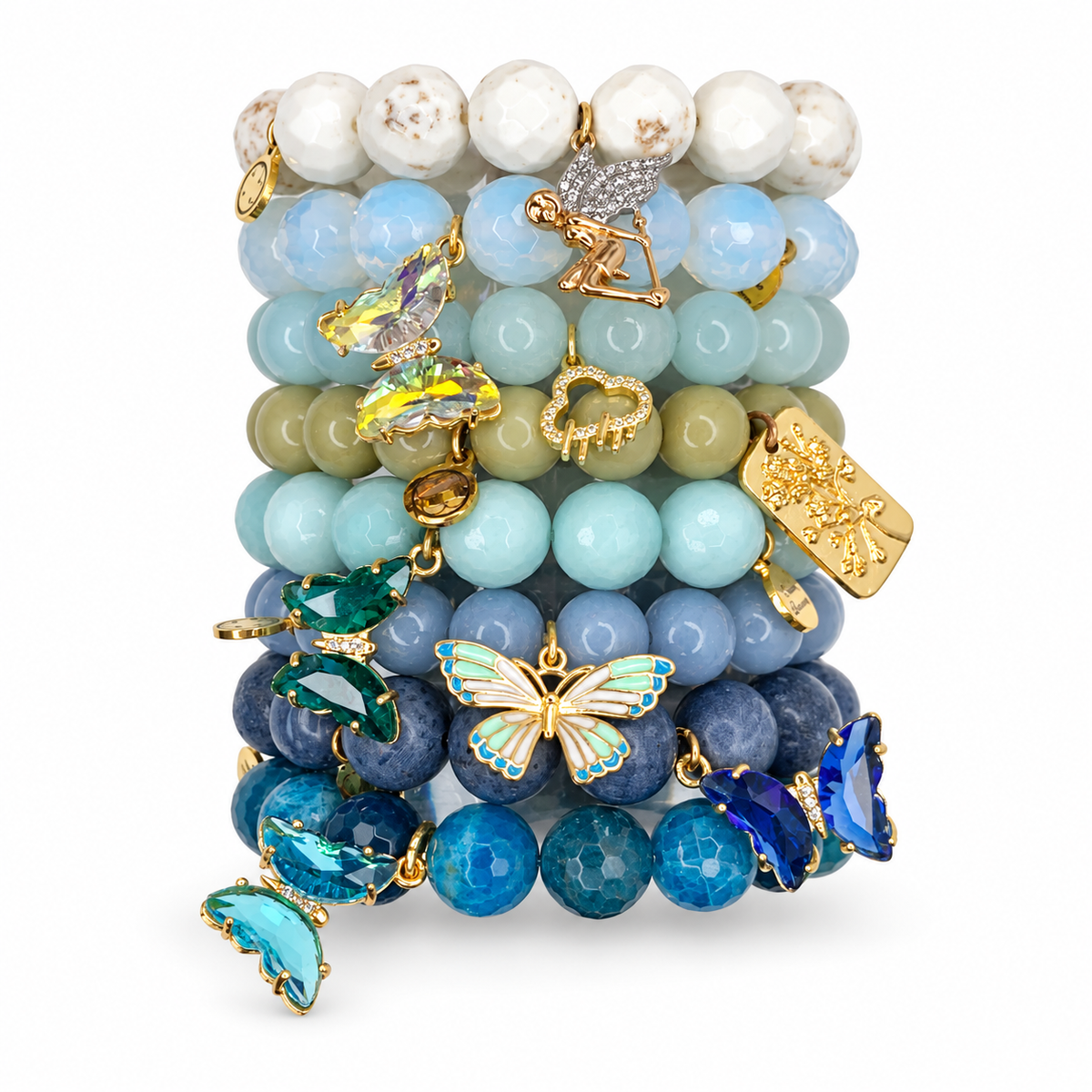 Blue Skies Armparty on white studio background