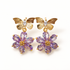 Daisy Purple  Butterfly Earring