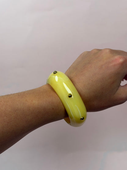 Lucia Yellow Acrylic Hinged Bangle