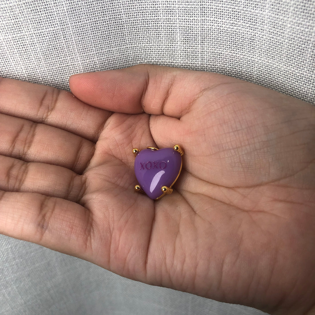 Purple &quot;XOXO&quot; Pendant