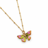 Camellia Pink/Yellow Enamel Butterfly Necklace - Oriana LaMarca Designs