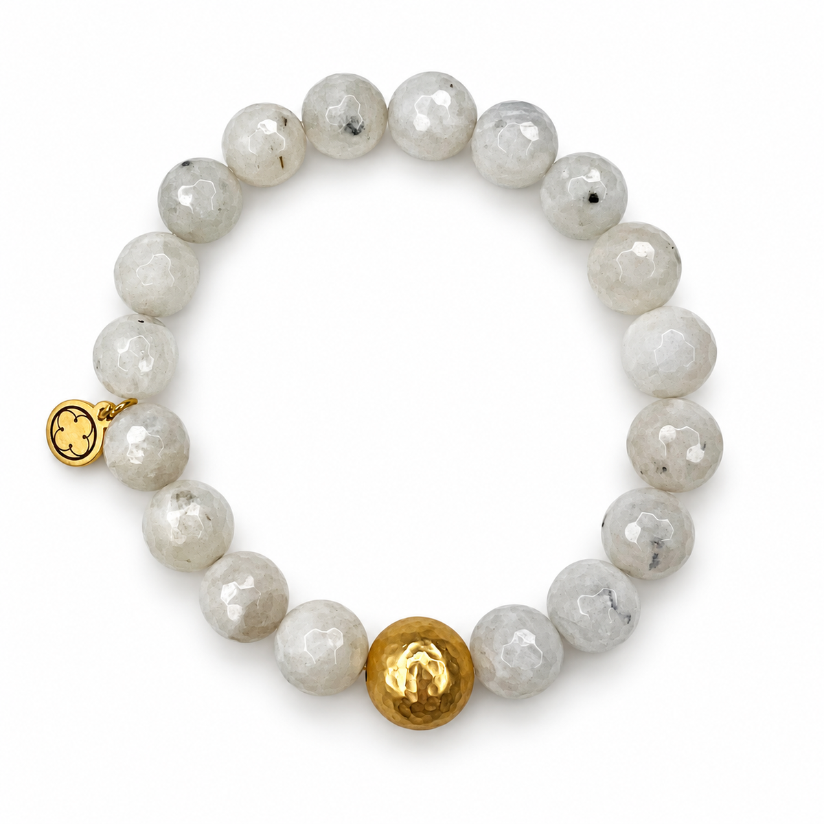 Moonstone with Hammered Gold Accent - Oriana LaMarca Designs