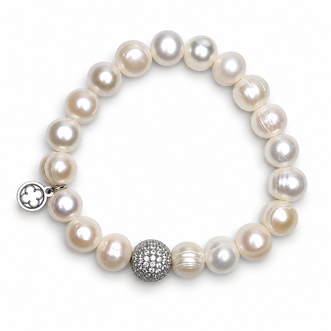 Freshwater Pearls with Silver Pavé Accent - Oriana LaMarca Designs