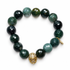 Moss Green Jade with Pavé Gold Helmet on white studio background