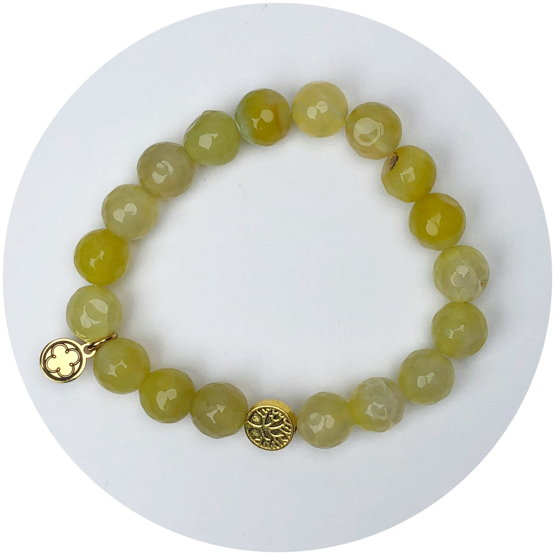Butterscotch Jade with Gold Tree of Life Spacer