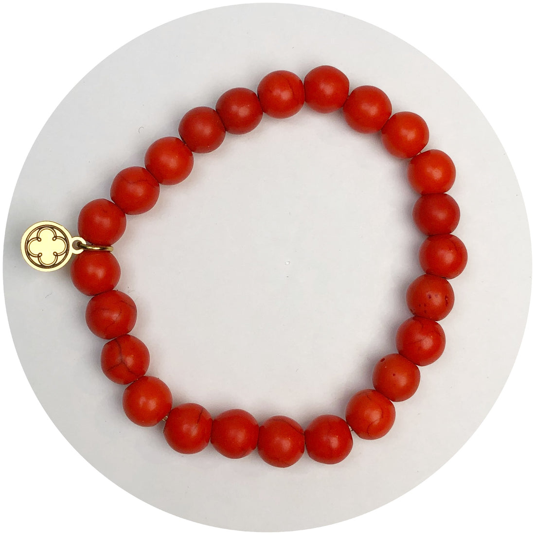Orange Howlite Beaded Bracelet