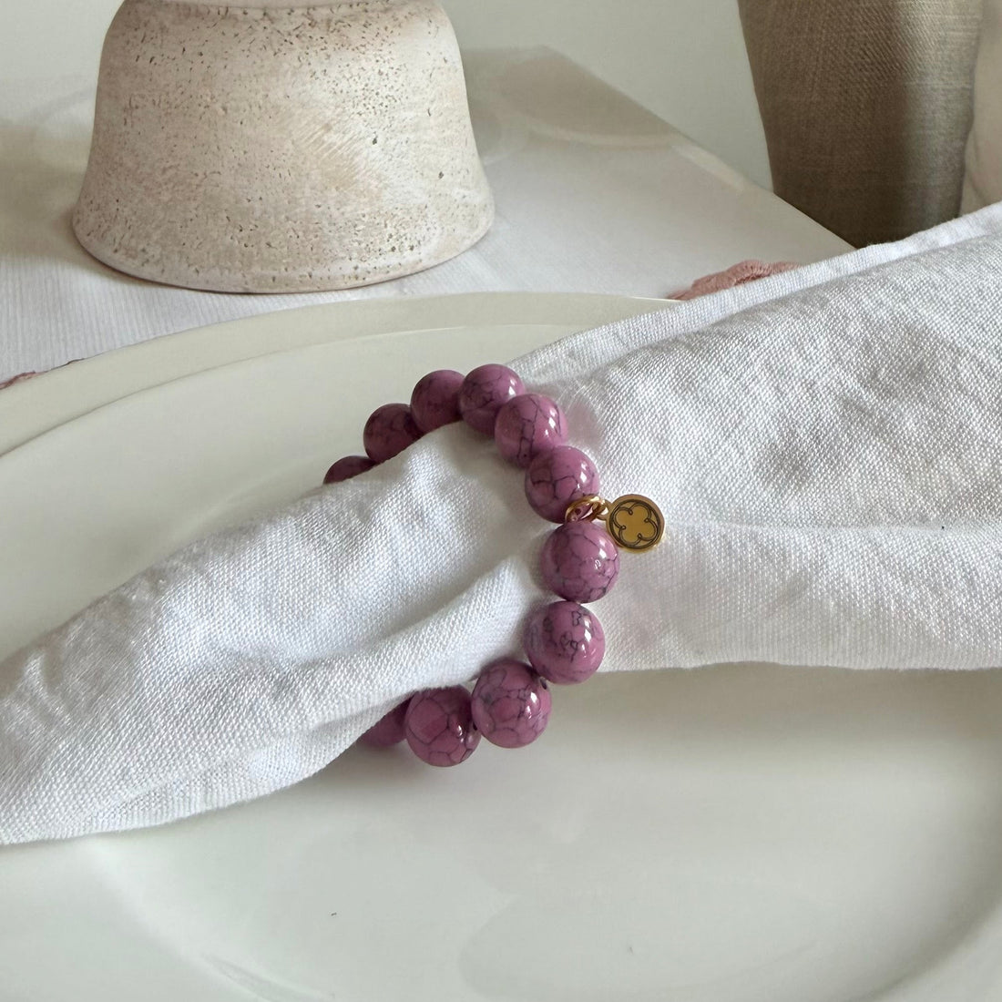 Lepidolite Napkin Rings - Set of 4