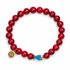 Mens Red Howlite with Enamel Fish Accent on white studio background
