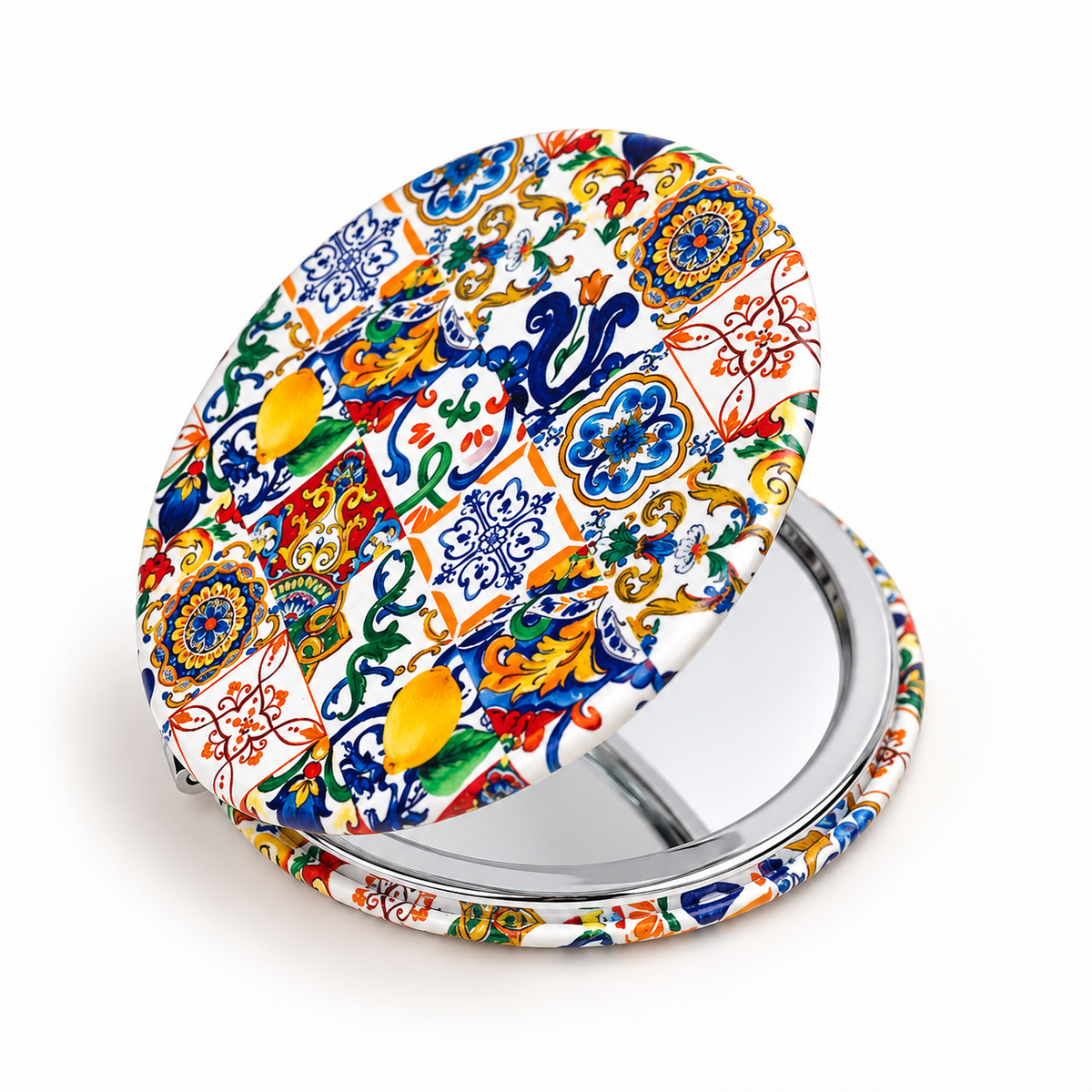 Maiolica Compact Mirror on a clean studio background