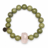 Pistachio Jade with Rose Quartz Nugget Rock Candy on white studio background