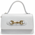 Angelina White Leather Handbag on a white background