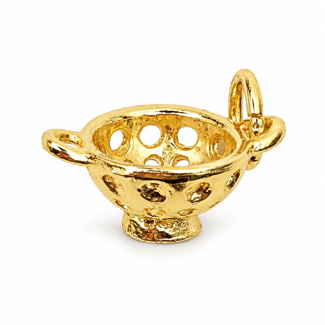 Pasta Strainer Pendant on a white background
