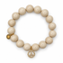 Beige Riverstone with Pavé Gold Peace Sign Pendant — Oriana LaMarca