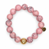 Light Pink Howlite with Hammered Gold Accent on white studio background