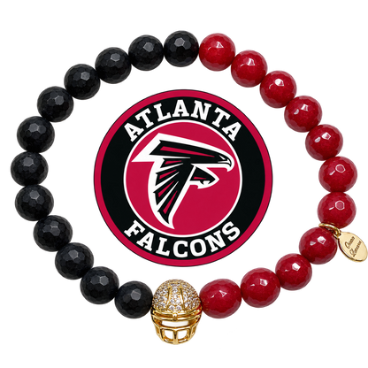 Mens Atlanta Falcons with Gold Pavé Helmet with preserved team logo on transparent background