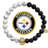 Mens Pittsburgh Steelers with Gold Pavé Helmet with preserved team logo on transparent background