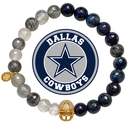 Mens Dallas Cowboys with Gold Pavé Helmet with preserved team logo on transparent background
