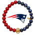 Mens New England Patriots with Gold Pavé Helmet with preserved team logo on transparent background
