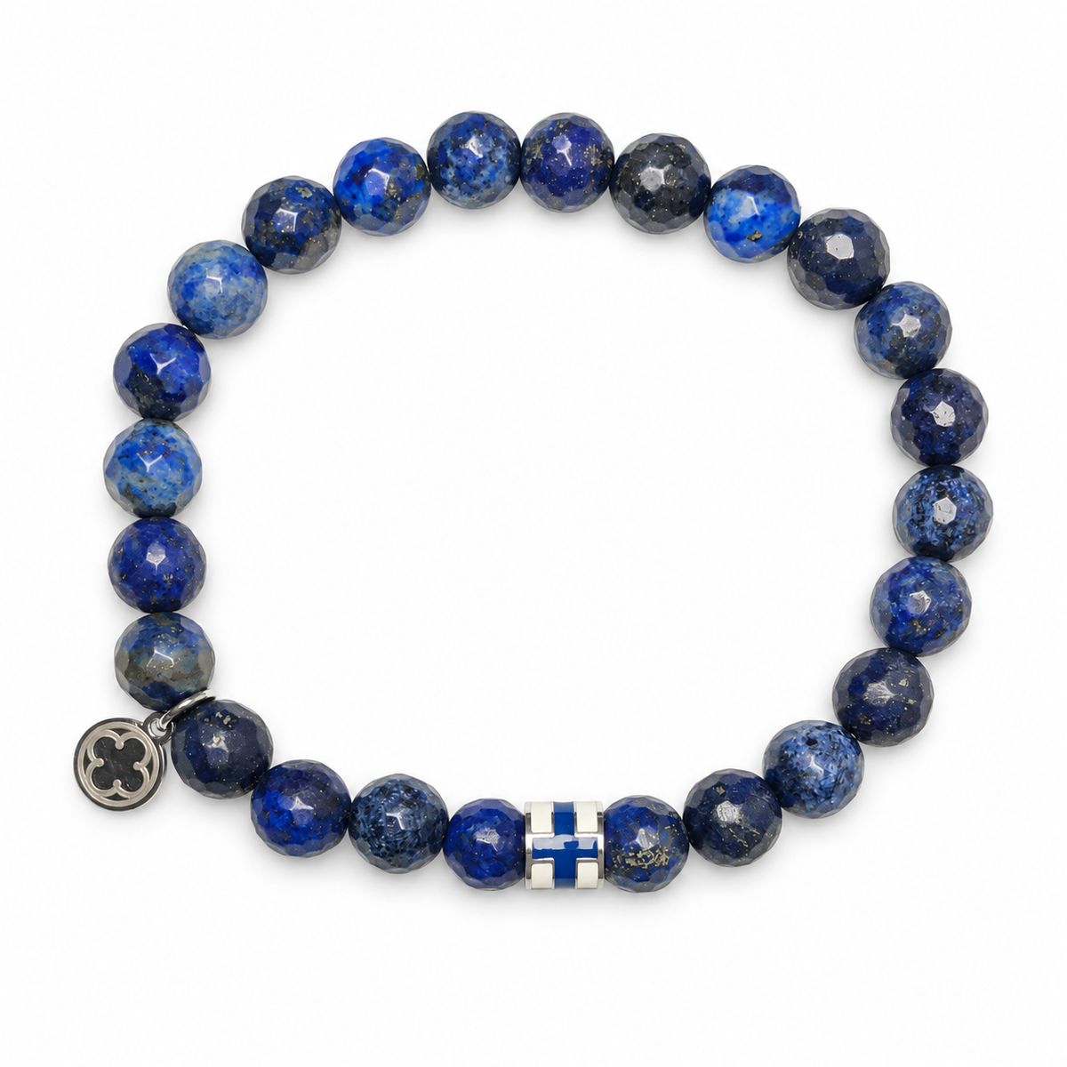 Mens Lapis with Greek Flag Accent on white studio background