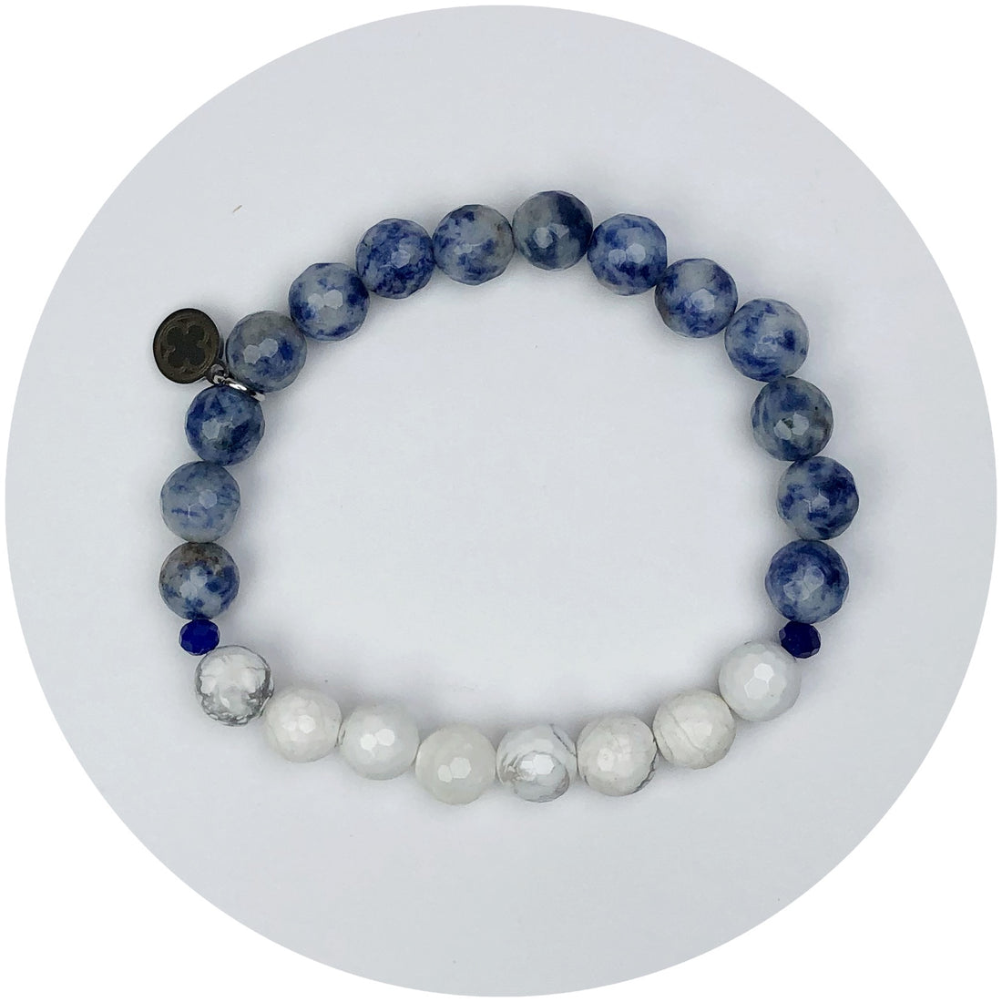 Spotted Blue Jasper and  Marble White Jasper with Mini Blue Gem Spacers