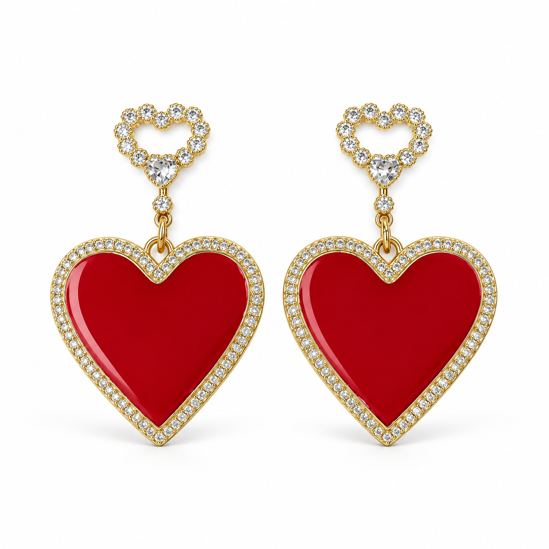 Heather Heart Earring on a white background