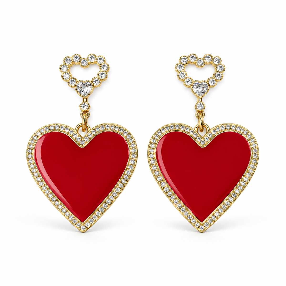 Heather Heart Earring on a white background