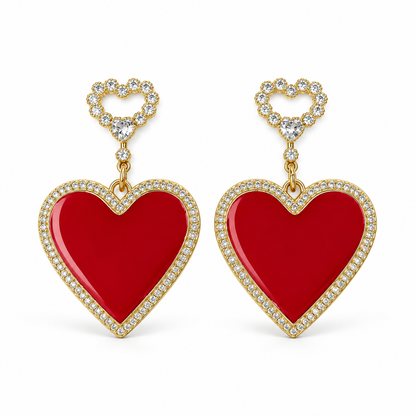 Heather Heart Earring on a white background