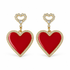 Heather Heart Earring on a white background