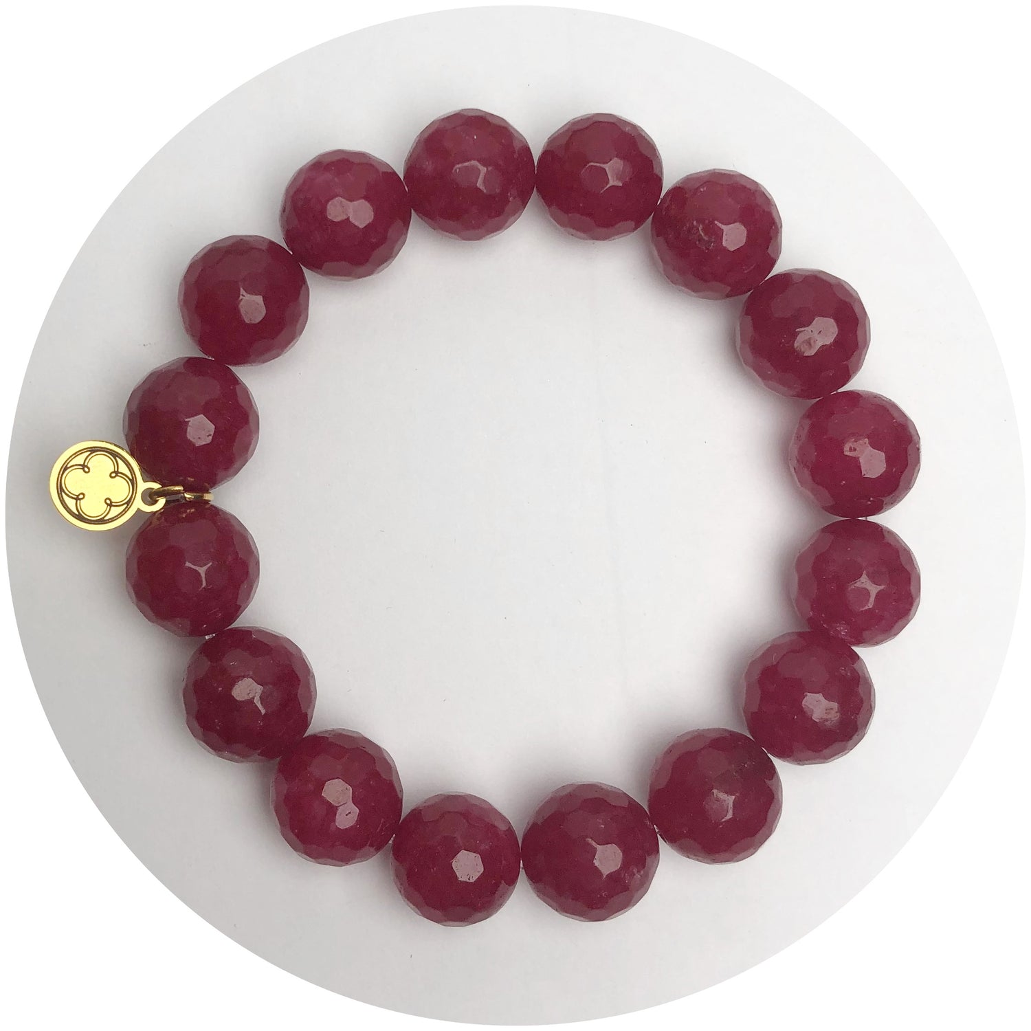 Marsala Jade Beaded Bracelet