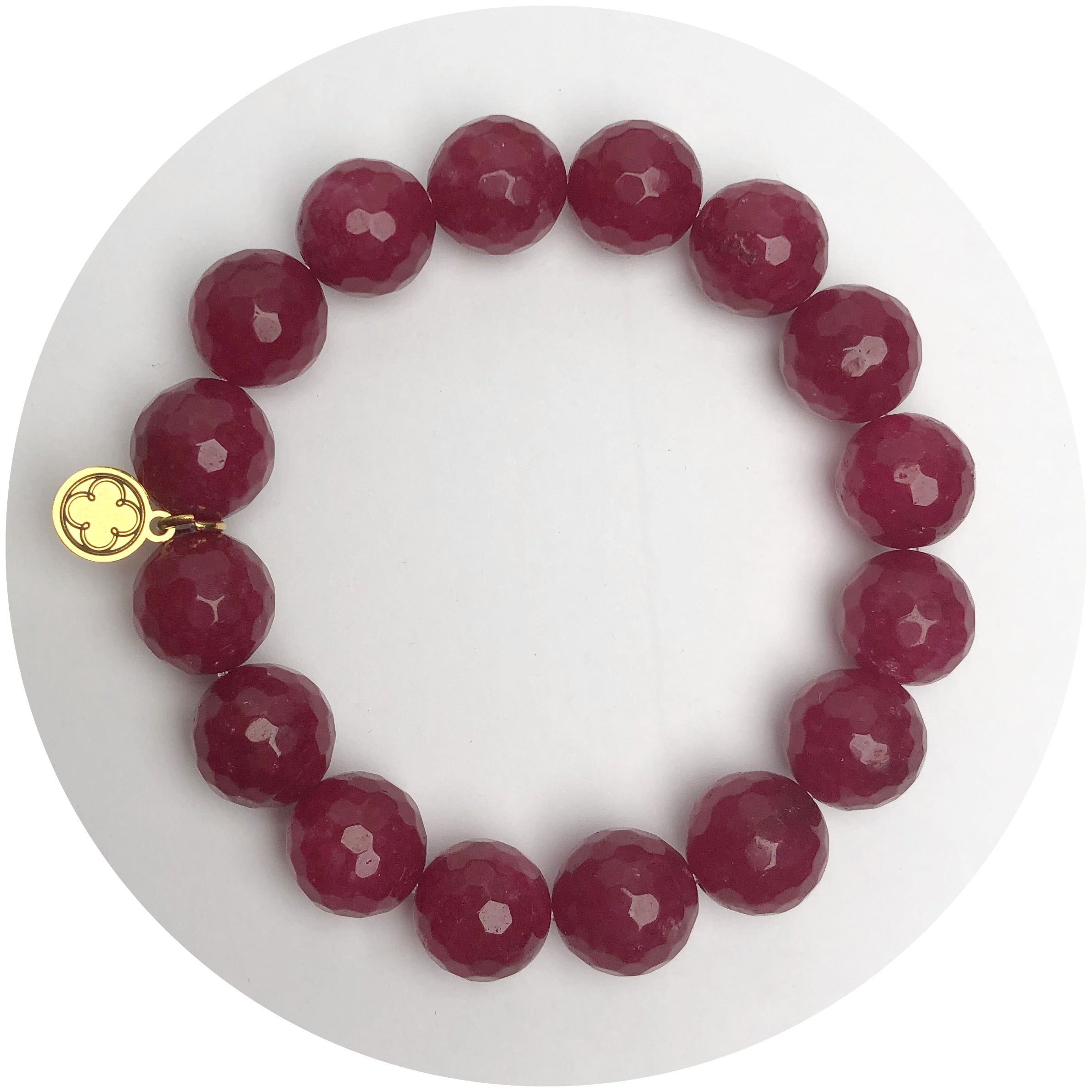 Marsala Jade Beaded Bracelet