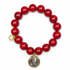 Red Howlite with Padre Pio Pendant on white studio background