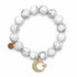 White Howlite with Pavé Crescent Moon & Star Pendant on white studio background
