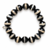 Tibetan Black Zebra Agate with Black Onyx CZ Stripe on a white background
